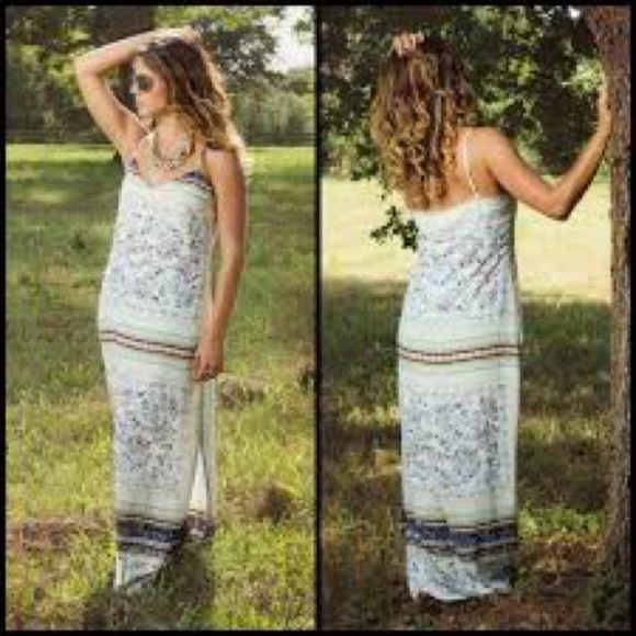 Skies are Blue Printed Slip Dress Sz S - Picture 2 of 13